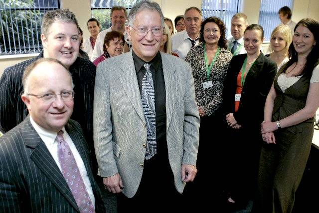 Rising star: Roger Ellis, Chief Executive; Dale Mulgrew, Cabinet member for Health and Social Care; and Jim Wilson, Interim Director of Adult Social Care announce the two star rating.

