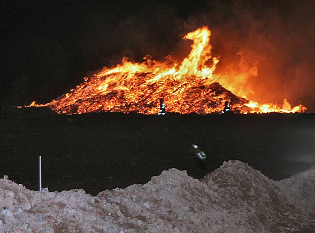 This bonfire at Birch Hill was attended by the Fire and Rescue service at least three times on Bonfire Night but they deemed that it was safe.