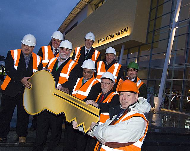 Middleton’s MP and Councillors receive the official handover from the contractor Barr with representatives from Rochdale Borough Council, Rochdale Development Agency and Link4Life