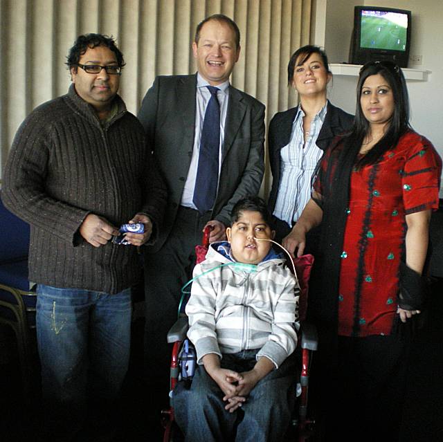 Naveed Hafeez with his parents Simon Danzuk and Karen Burke