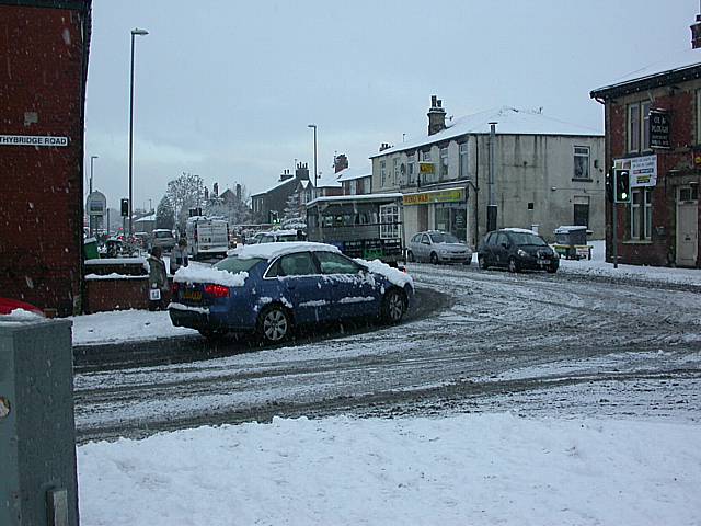 Traffic chaos in Smithy Bridge.