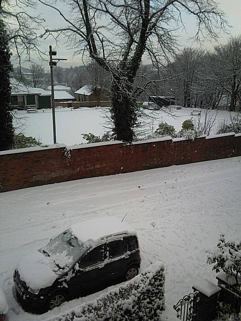 A winter wonderland at Rochdale Bowling Club.