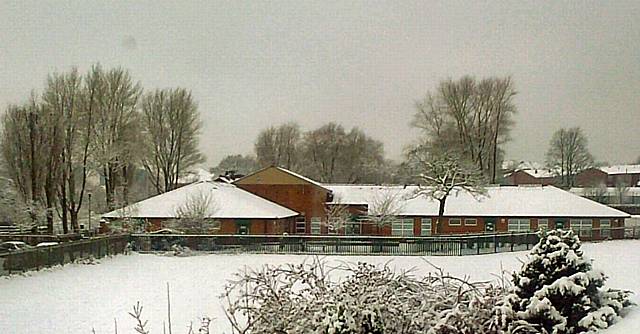 St Patrick's Primary School in Foxholes is open despite the wintery scene outside.