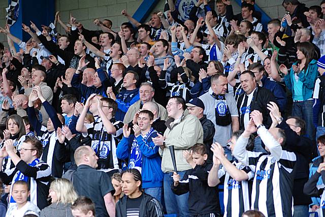 The packed away end during Rochdale's visit to Bury last season.