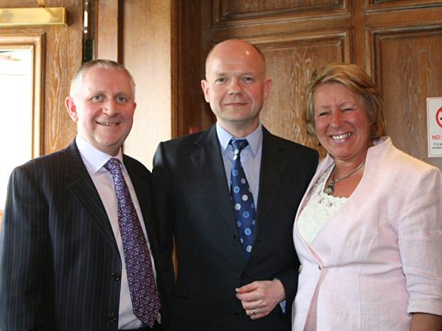  William Hague with Councillor Ashley Dearnley and Councillor Ann Metcalfe