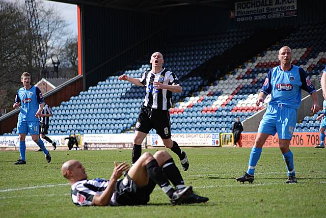 Close: Gary Jones rues his luck after his shot was cleared