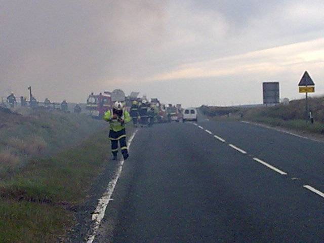 Firefighters tackle the Moorland fire close to the White House, Blackstone Edge