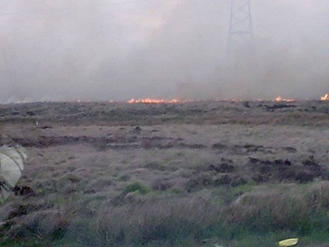 The Moorland fire seen from close to the White House, Blackstone Edge