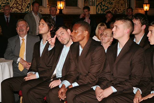 Dale defender (centre, right) Nathan D'Laryea and (left) goalkeeper Tommy Lee