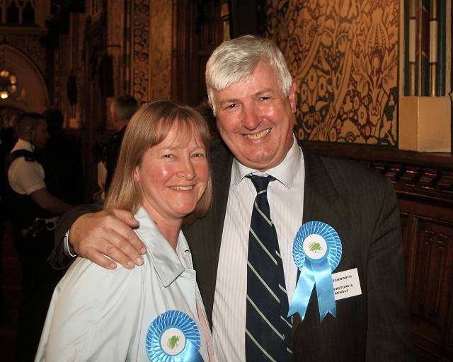 Defeated Balderstone & Kirkholt Conservative candidate Ian Duckworth with his wife