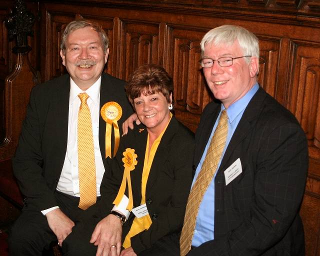 Smallbridge & Firgrove winner Councillor Jean Ashworth with Council Leader Alan Taylor and MP Paul Rowen