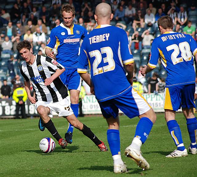 Chris Basham makes a burst from midfield