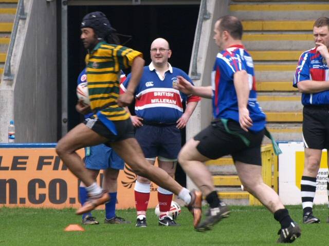 Action from the Rochdale Swarm versus Fijians game