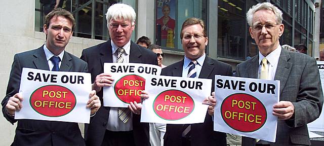 Paul Rowen MP (2nd left) with fellow Greater Manchester Lib Dem MPs (from left) John Leech, Mark Hunter and Andrew Stunell 