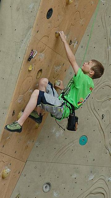 Randy in action on the Arco climbing wall