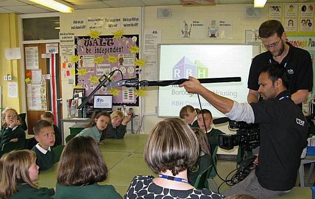 Boarshaw Primary School pupils during the filming