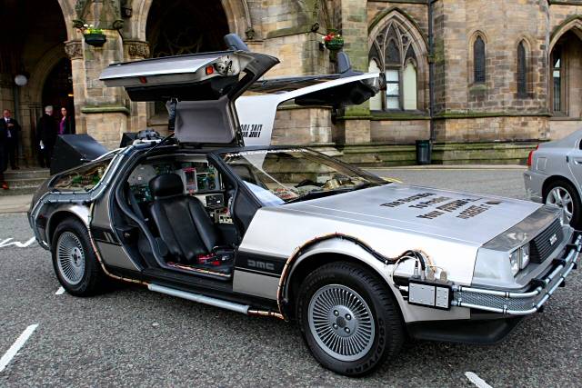 The back to the future DeLorean will join the Rochdale Peace Day Parade.