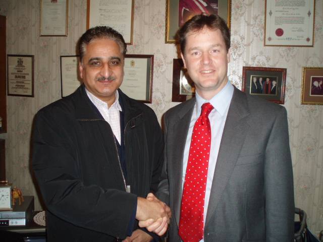 Zulfiqar Ali with Lib Dem leader Nick Clegg