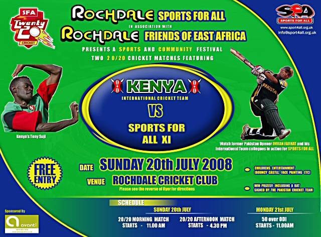 Sports and Community Festival featuring the Kenyan international cricket team at Rochdale Cricket Club