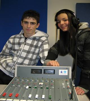 Participants David and Charlotte preparing for their radio show on Fusion FM