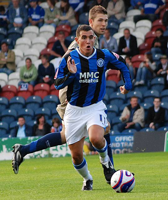 Adam Rundle looked busy but failed to penetrate the Stockport backline