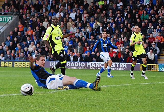 Jon Shaw came within inches of getting onto Adam Rundle's cross for a debut goal