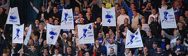 Oldham fans pay tribute to the late Ernie Cooksey