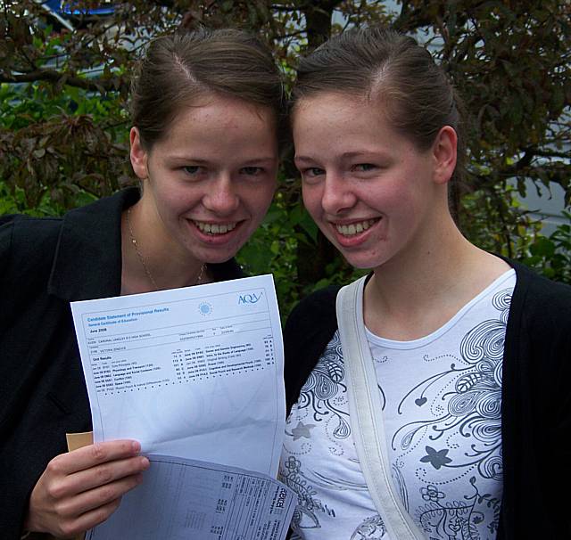 Happy sisters at Cardinal Langley, Danielle and Victoria Zenzuck.