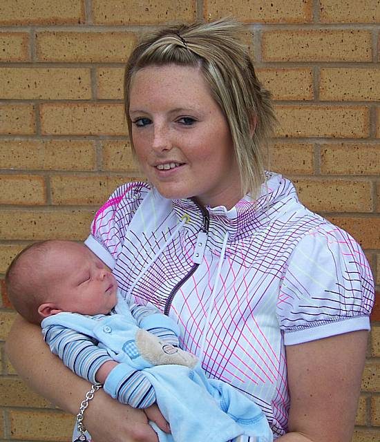 Hopwood Hall top performer Jennie Hudson with new-born baby Riley Power.