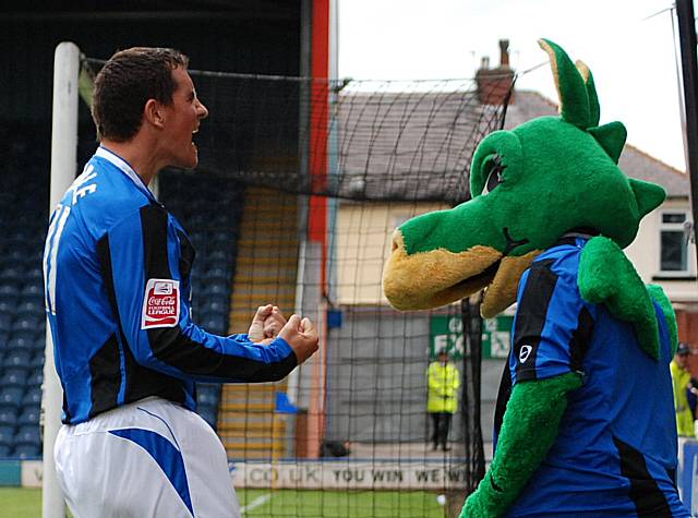 Adam Rundle celebrates his first half goal