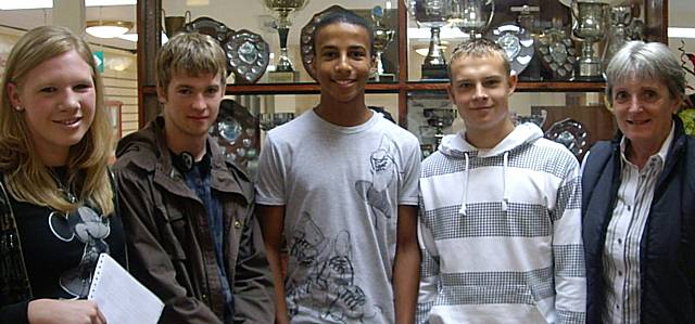 St Cuthbert's high achievers Helen Shaw (4A* 5A 1B), Ciaran Gregory (5A*5A), Reuben Thompson (1A* 5A 4B) and Daniel Murphy (3A* 7A 1B).