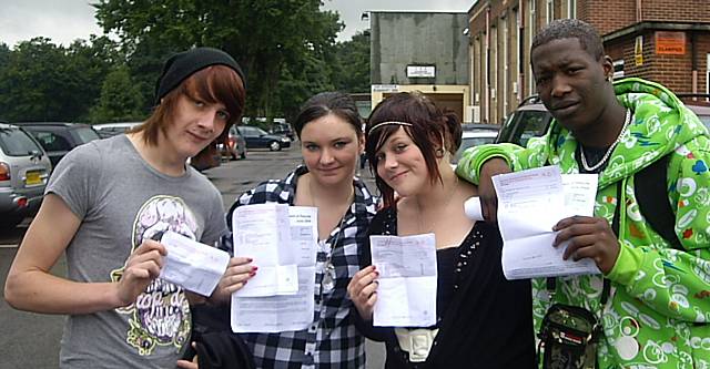 Balderstone pupils Aaron Ramsell, Claire Greenwood, Jade Penswick, Philippe Sangare