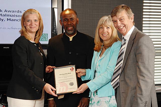 Alyson Hall, Head of Human Resources (GMFRS), Prof Gus John, Anita Wainwright, Director of Human Resources (GMFRS), Barry Dixon, County Fire Officer (GMFRS)
