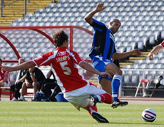 Lee Thorpe was sent off for this tackle on Sharps.