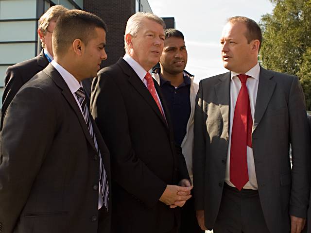 Secretary of State for Health, Alan Johnson with Labour Parliamentary Candidate, Simon Danczuk and Councillor Ibrar Khan