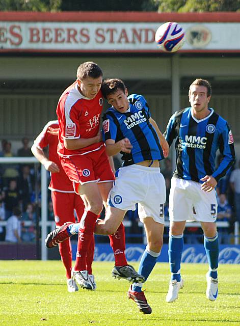 Buckley goes up for a header.