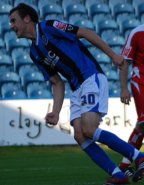 Buckley celebrates his fortunate strike.