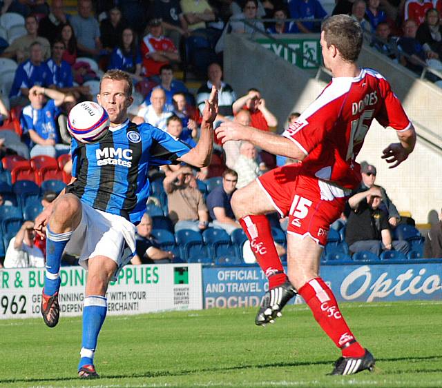 Rhodes gets in a shot before he is brought down by Carson and the referee pulls play back to award Dale the free-kick that gave them their winner.