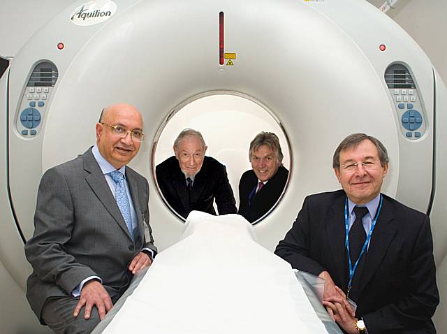 From left, Dr Ramesh Raja (retired consultant radiologist), Geoff Tootill, chief executive John Saxby and chairman John Jesky.