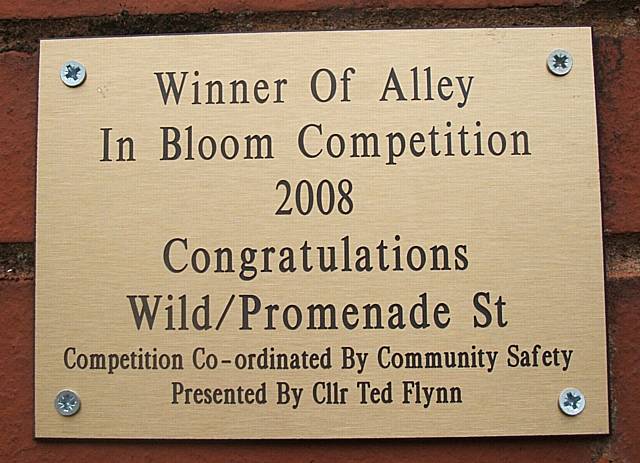 The plaque awarded to the winners