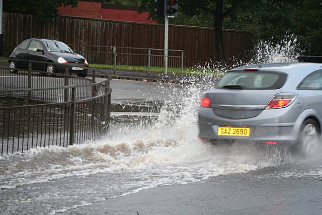 The scene at Bury Road / Mellor Street junction this evening.