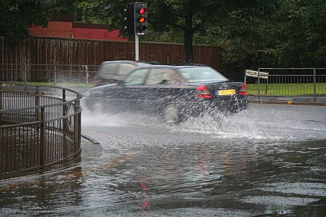 The scene at Bury Road / Mellor Street junction this evening.