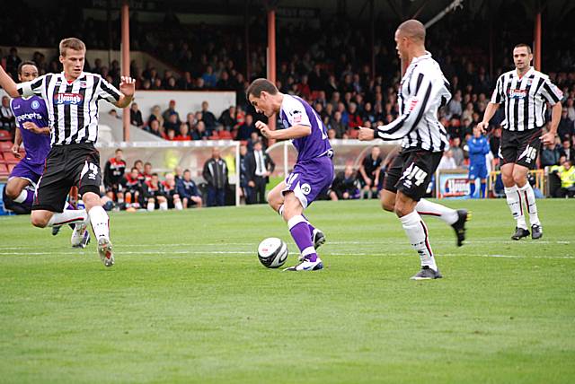 Rundle twists in the box in the build up to scoring Dale's opening goal.