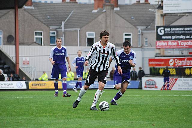 Former Dale player Jamie Clarke came on for Grimsby in the second half.