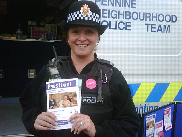 Neighbourhood police teams were on the Butts in the town centre earlier this week to pass on information about bogus callers in run up to digital switch.