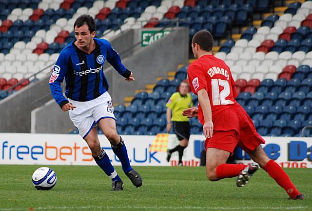 Dagnall turns inside Phil Edwards.