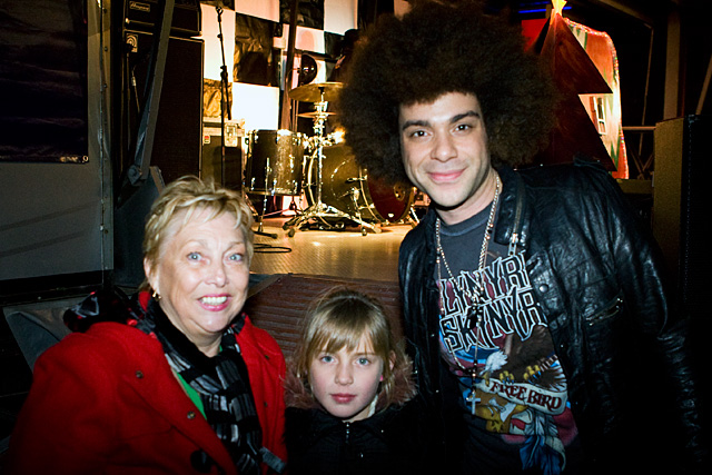 Jamie Archer with Councillor Liz Thirsk and her grand-daughter, Lizzie