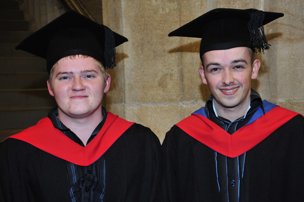 Hopwood Hall graduates David Wilding and James Grey.