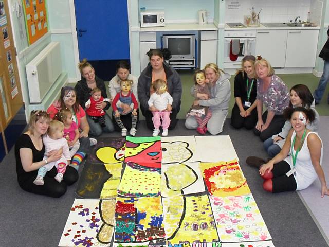 Newbold Sure Start Children’s Centre's giant Pudsey.