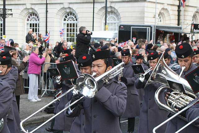 The Minden Band of the Queens Division on the Esplanade.